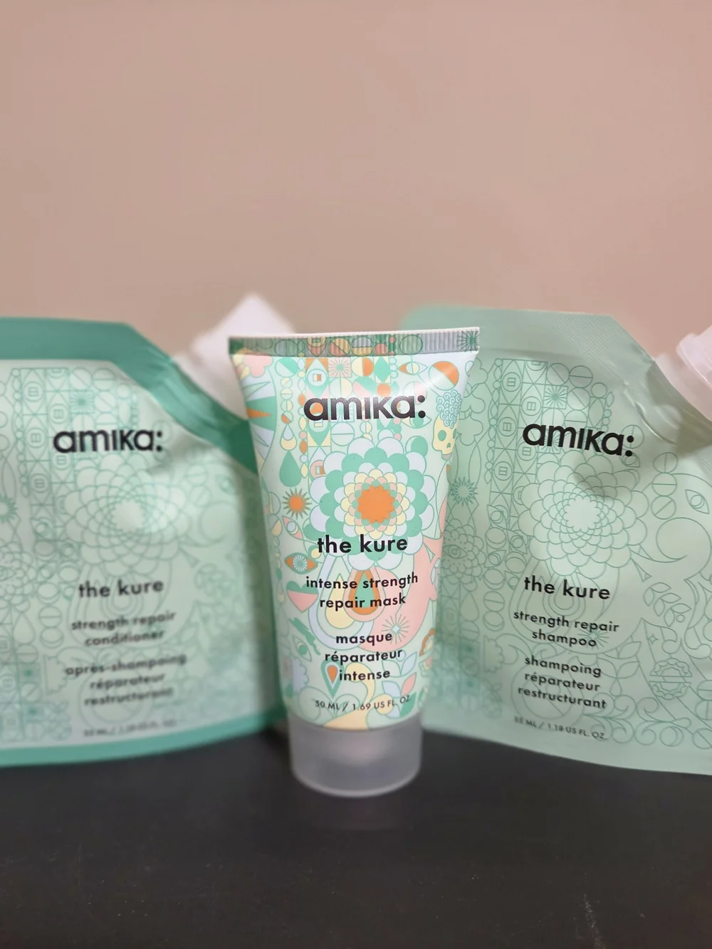 amika: Shampoo & Conditioner & the kure Intense Strength Repair Mask